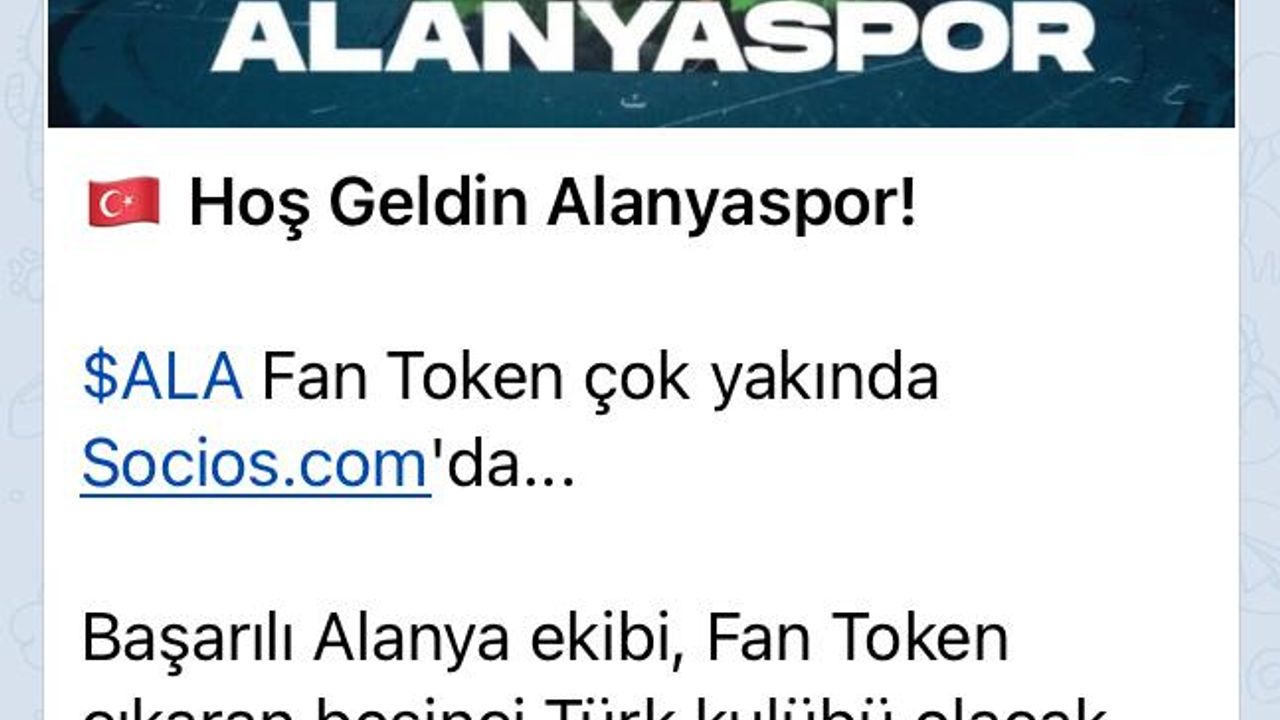 Aytemiz Alanyaspor'dan 'fan token' anlaşması