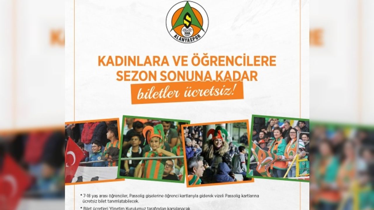 Kadınlara ve öğrencilere sezon sonuna kadar biletler ücretsiz