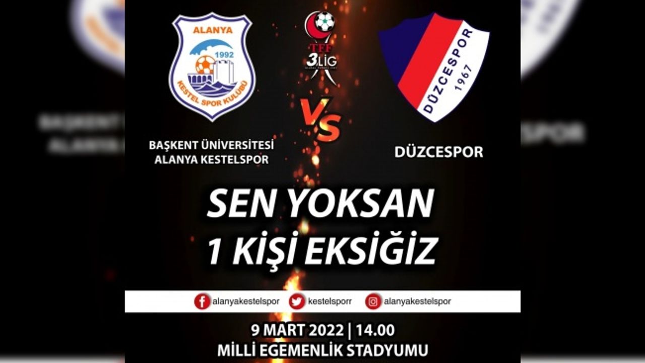 KESTELSPOR, LİDER DÜZCE'Yİ AĞIRLAYACAK