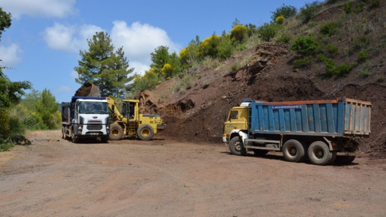 Alanya Beldibi yolu asfalta hazırlanıyor