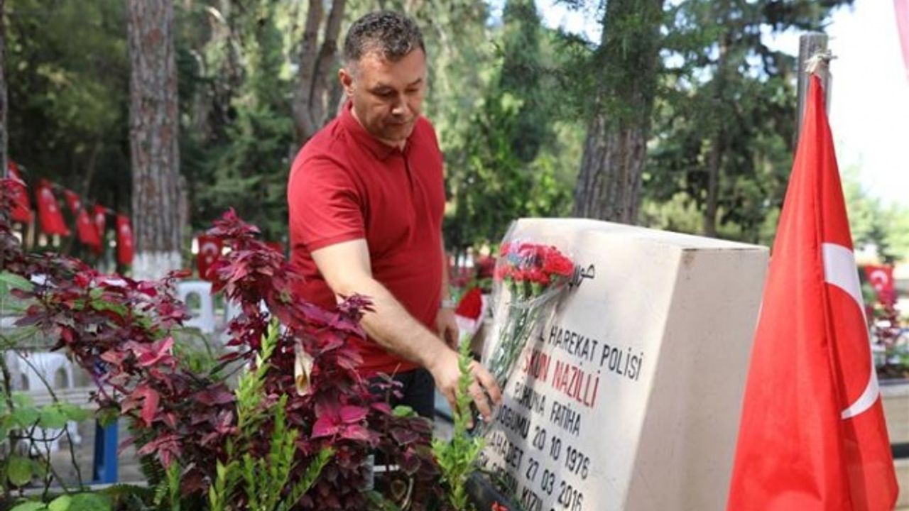 BAŞKAN YÜCEL’DEN KURBAN BAYRAMI ÖNCESİ ŞEHİTLERİN VE KİMSİZLERİN KABİRLERİNE ZİYARET