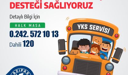 GAZİPAŞA'DAN ÖĞRENCİLERE ULAŞIM DESTEĞİ