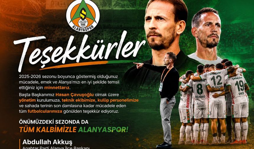 ANAHTAR PARTİ'DEN TEŞEKKÜR VAR